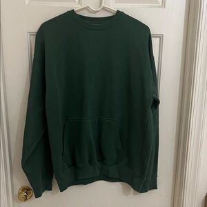 Homespun Hunter Green Sweatshirt with Front Pocket Size L